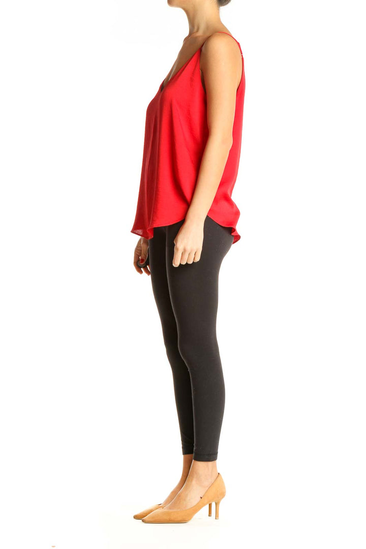 Red Solid Chic Top