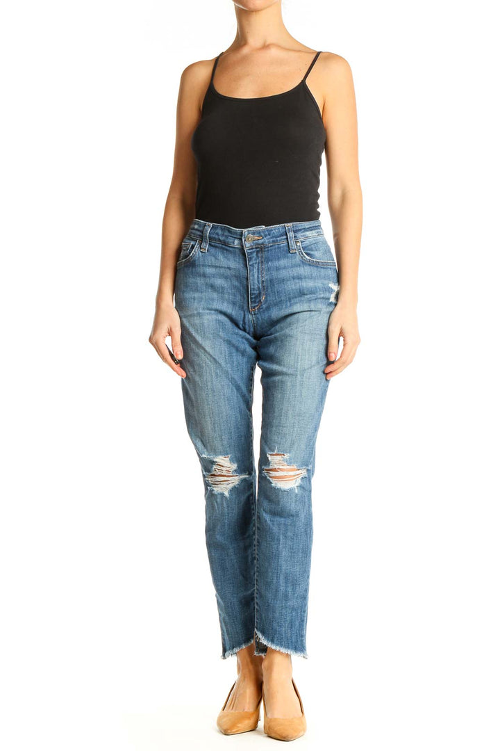 Blue Straight Leg Jeans