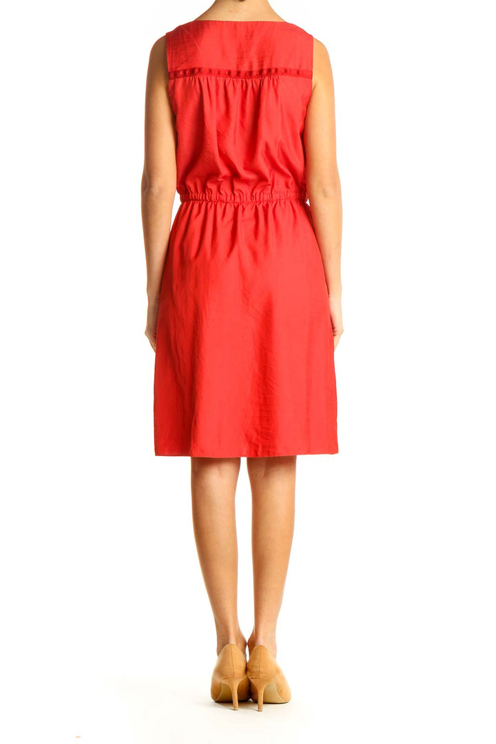 Red Solid Fit & Flare Dress