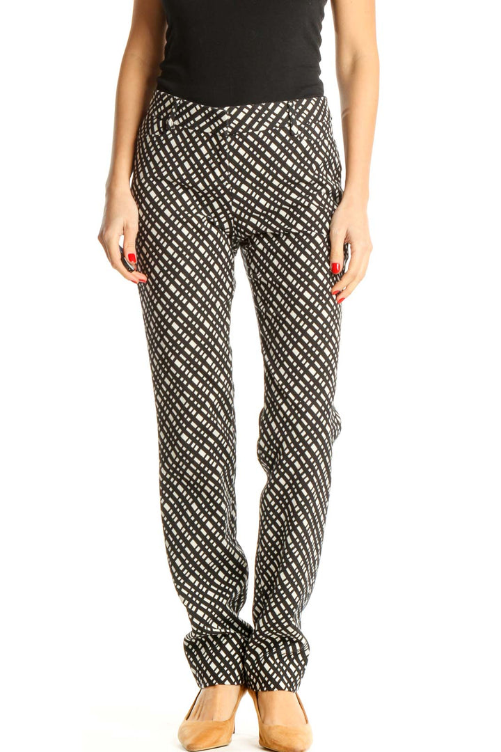 Black Printed Casual Trousers