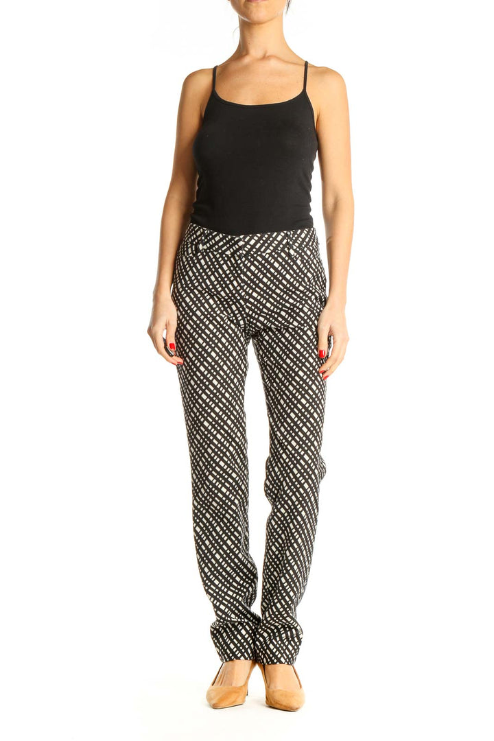 Black Printed Casual Trousers