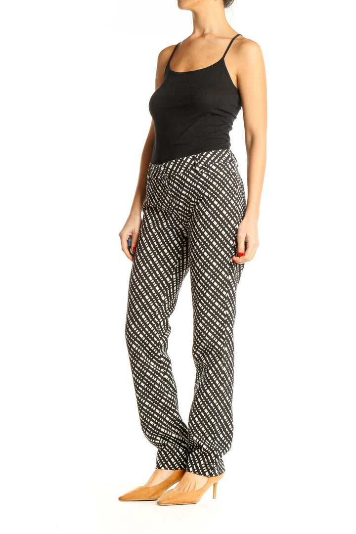 Black Printed Casual Trousers