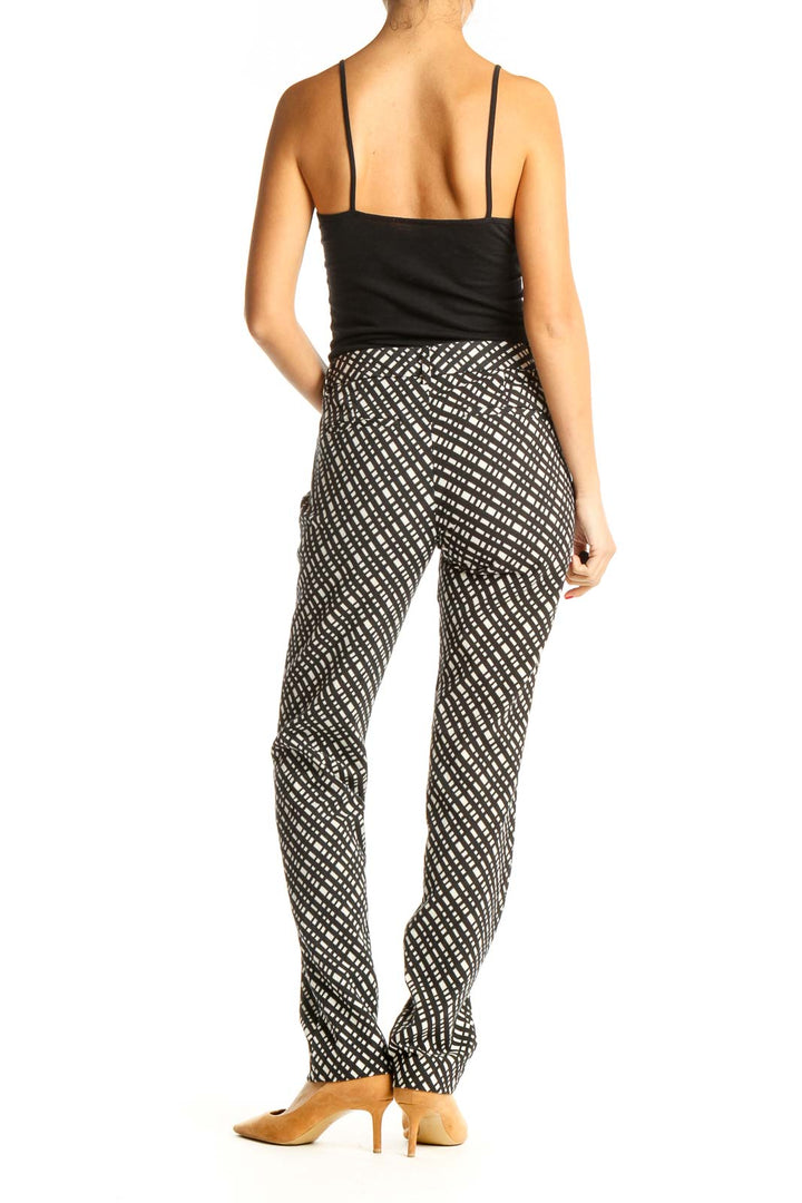 Black Printed Casual Trousers