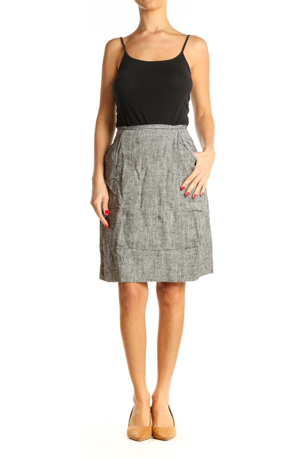 Gray All Day Wear Skirt