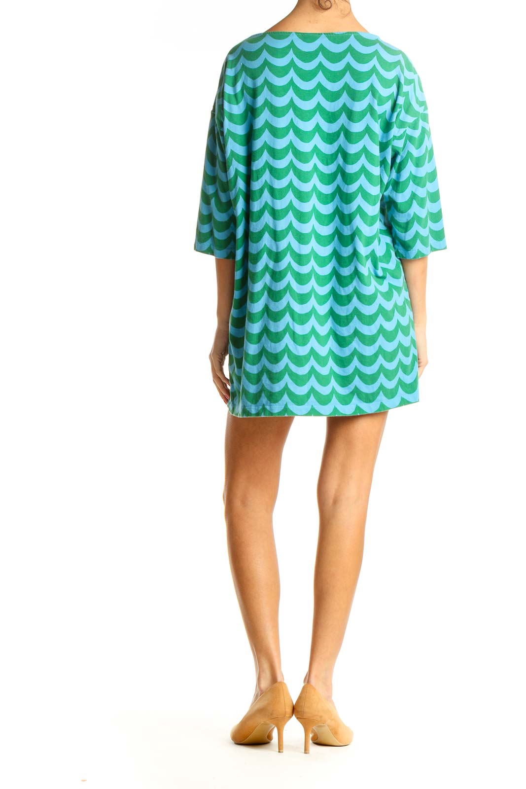 Blue Chevron Day Shift Dress