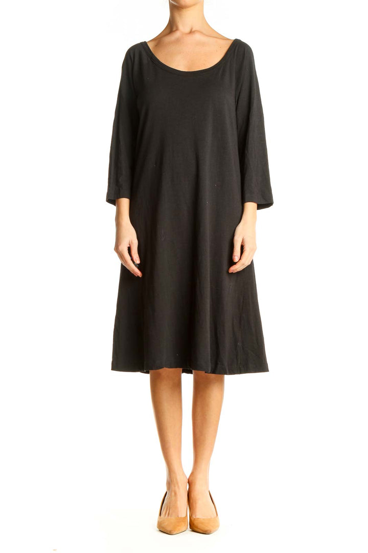 Black Solid Day Dress