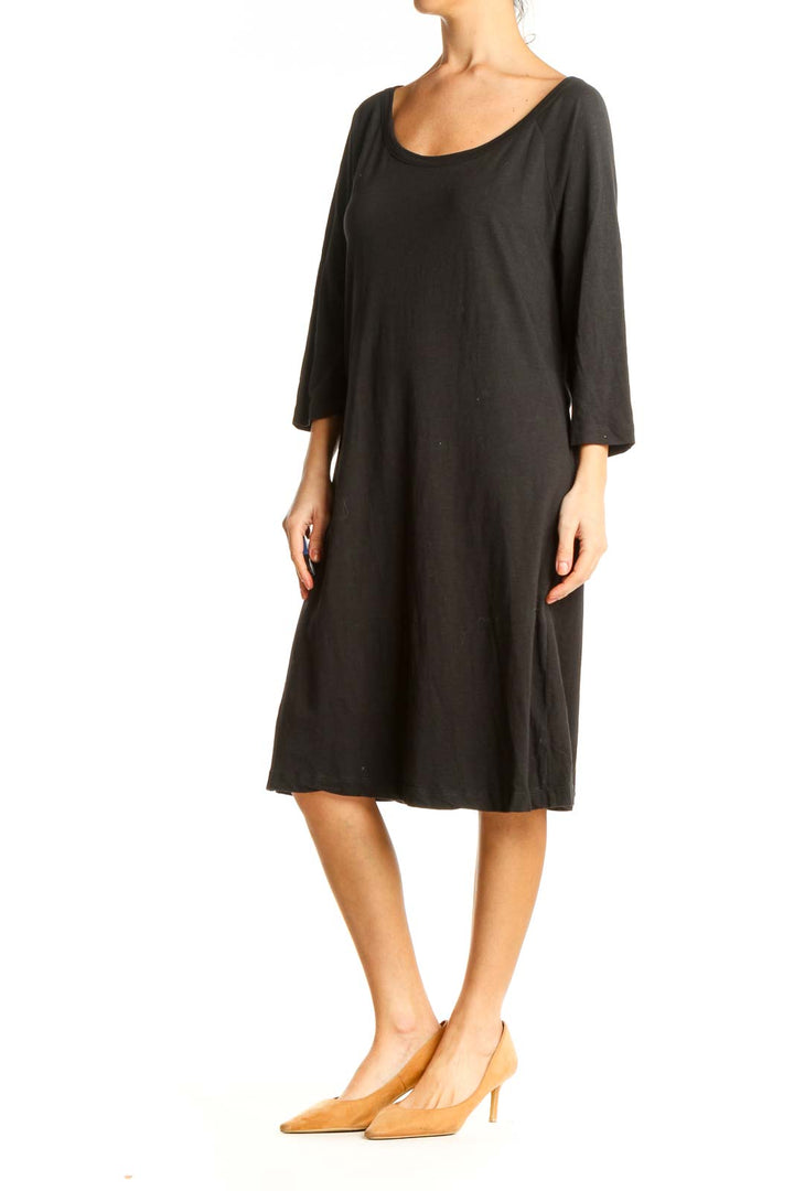 Black Solid Day Dress