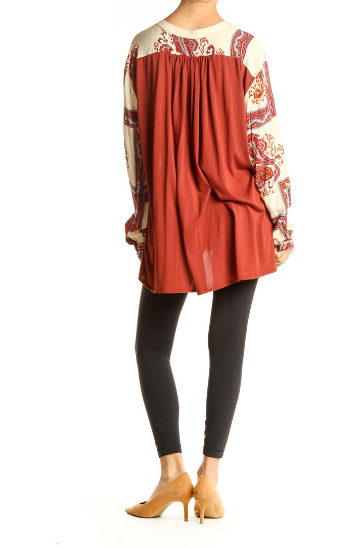 Red Printed Bohemian Blouse