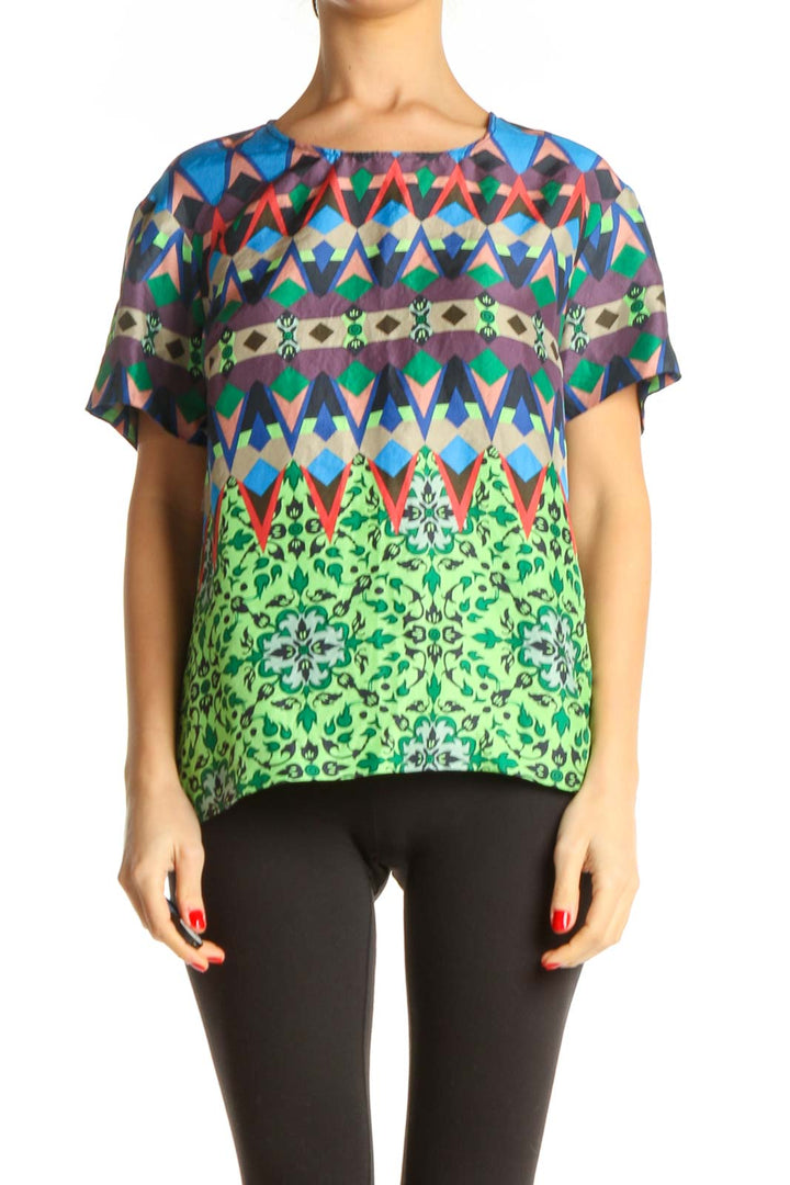 Green Printed Bohemian T-Shirt