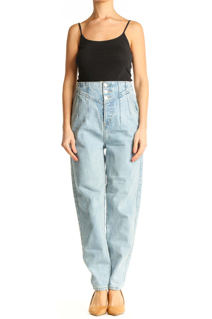 Blue Highrise Boyfriend Jeans