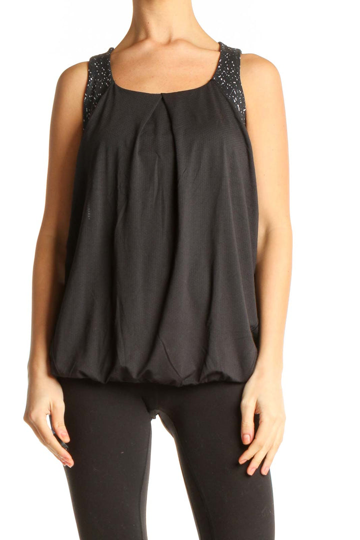 Black Solid Tank Top