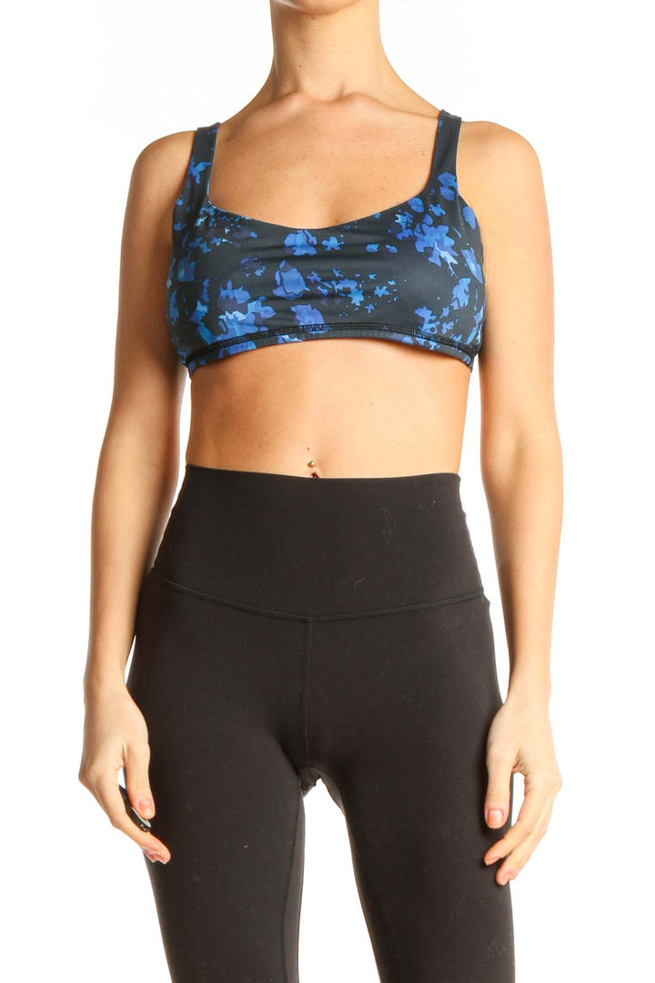 Blue Floral Activewear Top