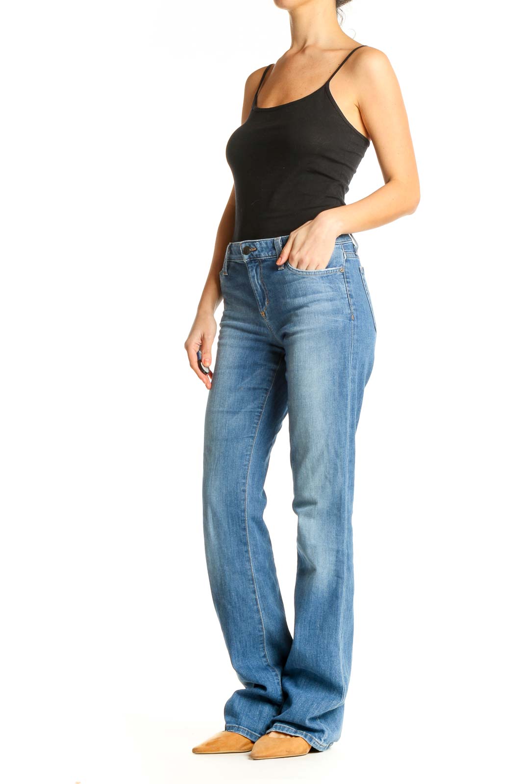 Blue Straight Leg Jeans