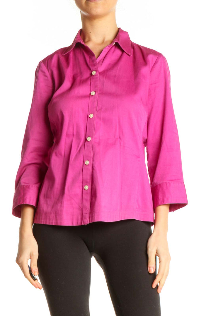 Pink Solid Formal Shirt