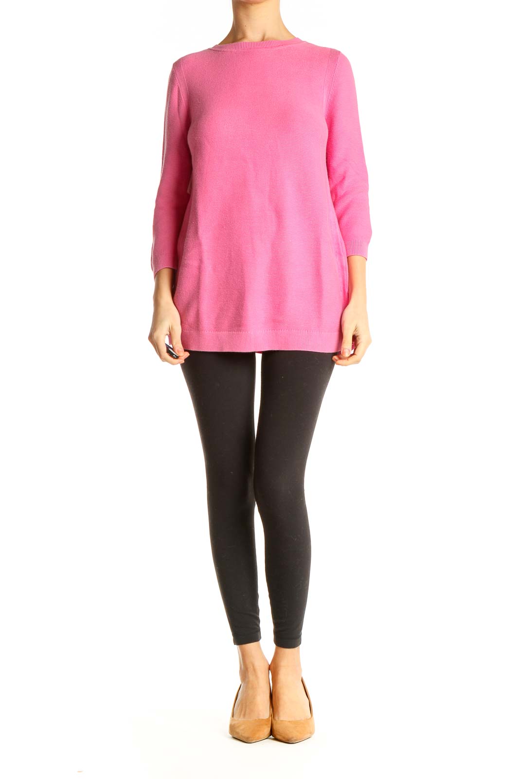 Pink Solid All Day Wear Sweater