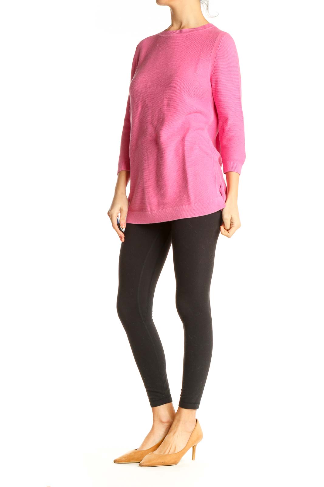 Pink Solid All Day Wear Sweater