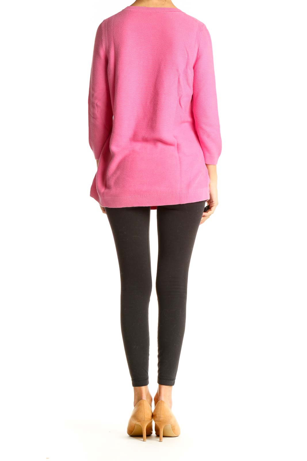 Pink Solid All Day Wear Sweater