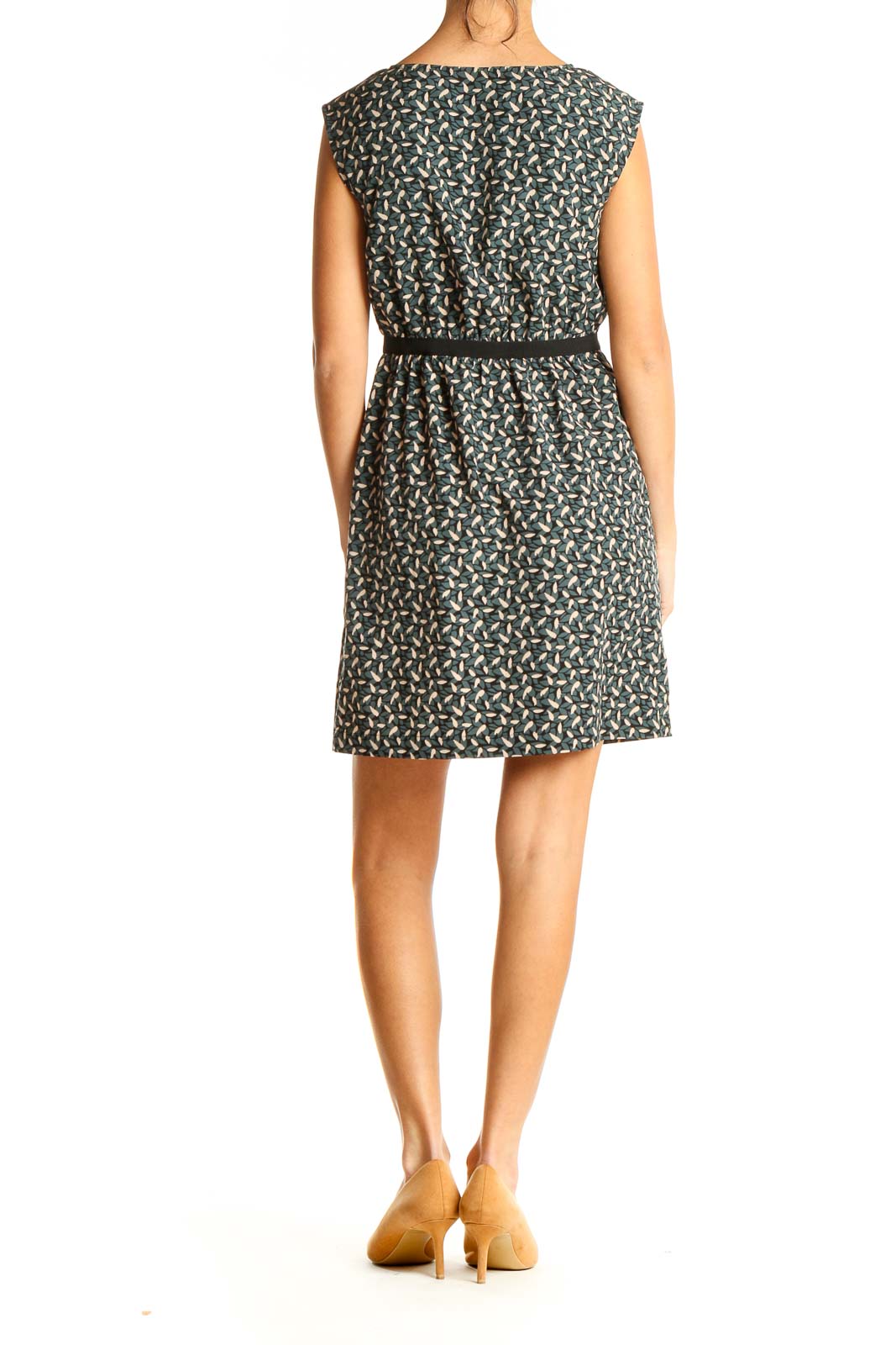 Green Printed Day Fit & Flare Dress