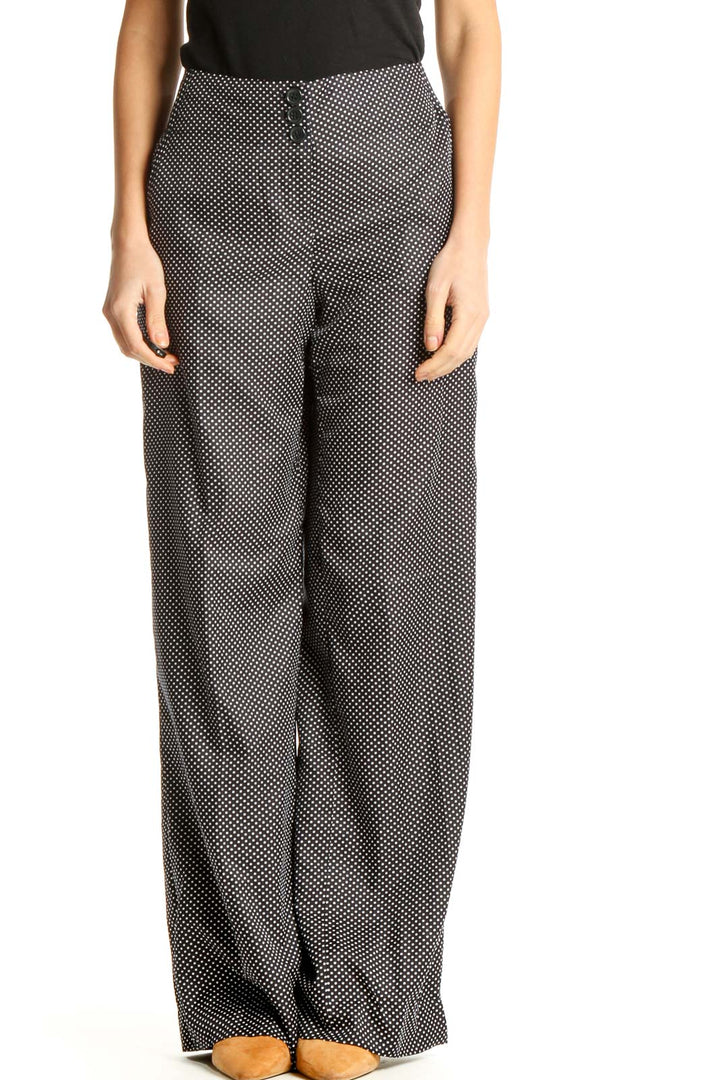 Black Polka Dot Casual Trousers