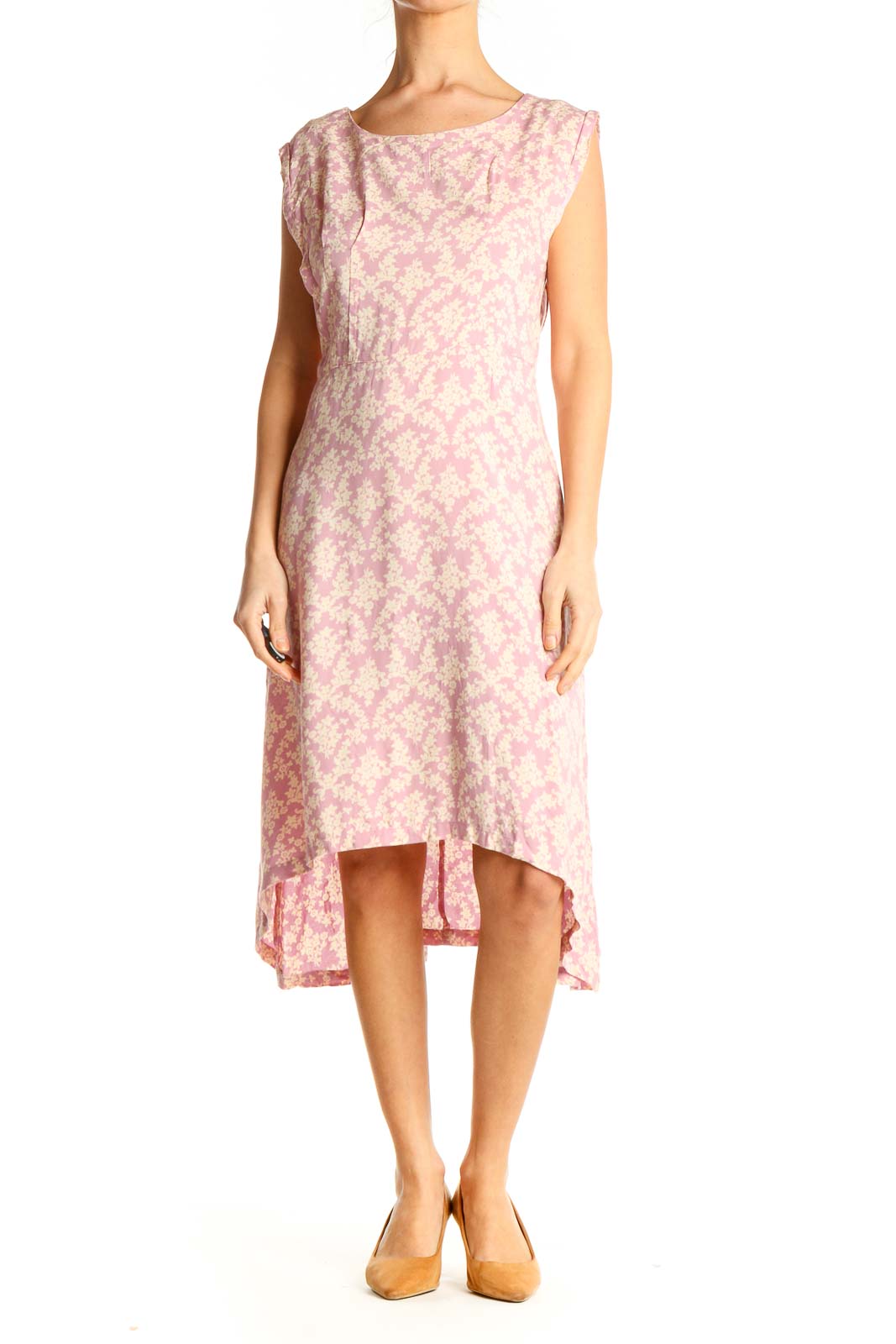 Pink Printed Chic Fit & Flare Dress