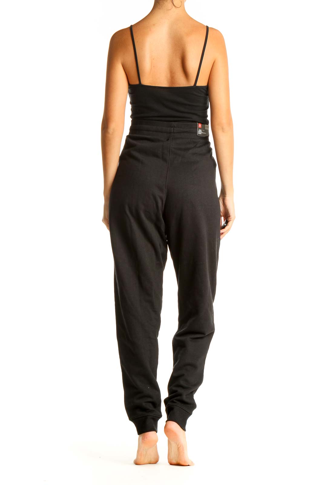 Black Textured Casual Sweatpants