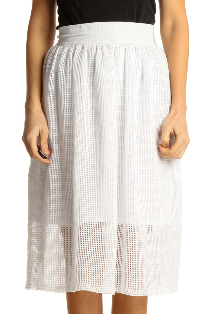 White Holiday A-Line Skirt