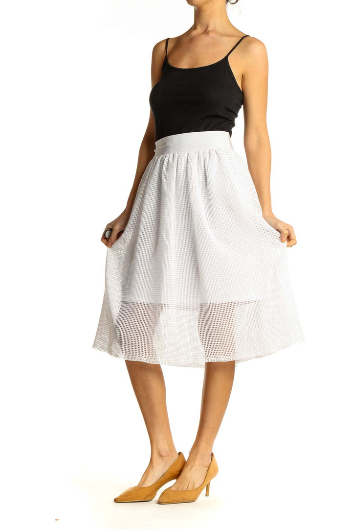 White Holiday A-Line Skirt