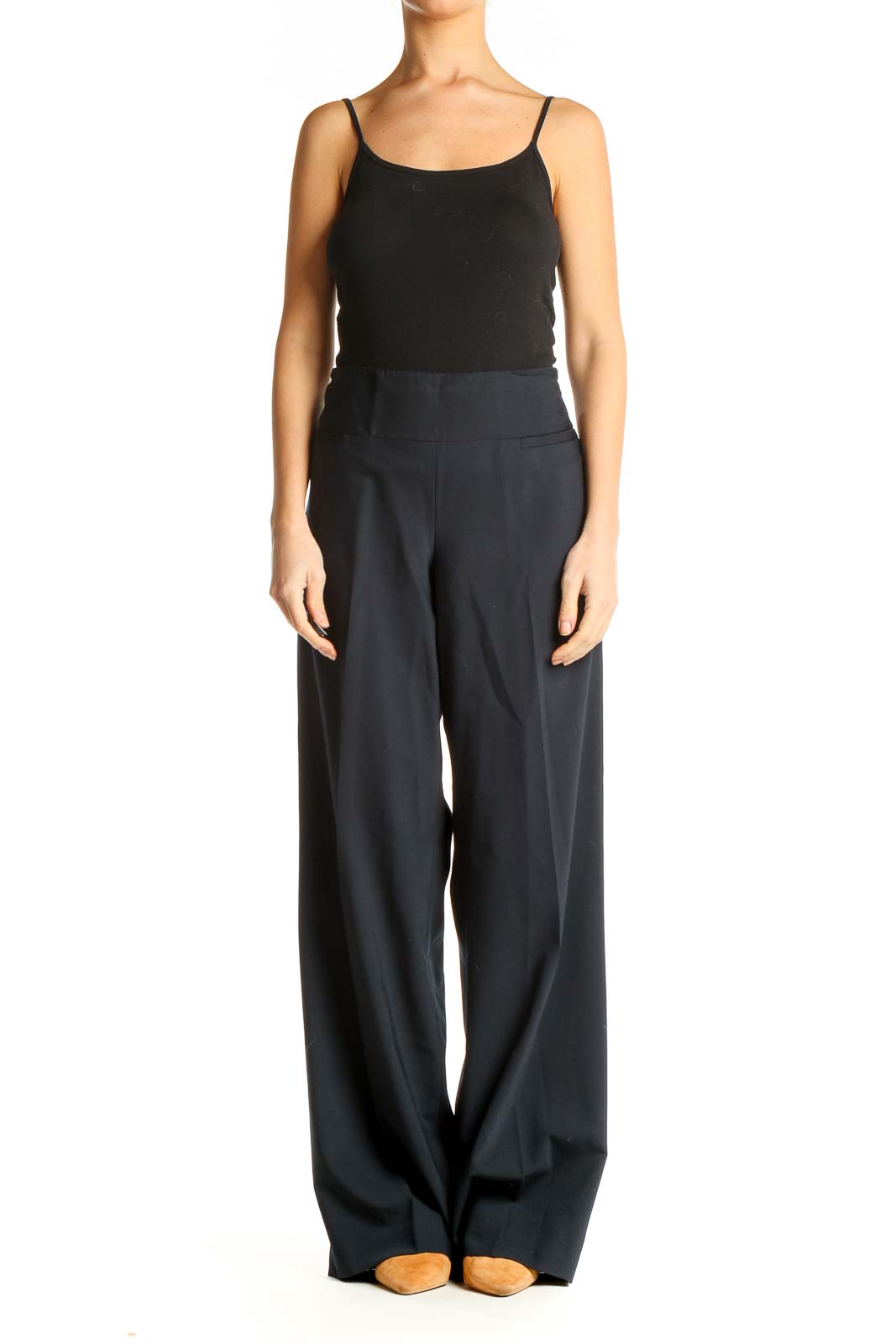 Blue Classic Wide Leg Trousers