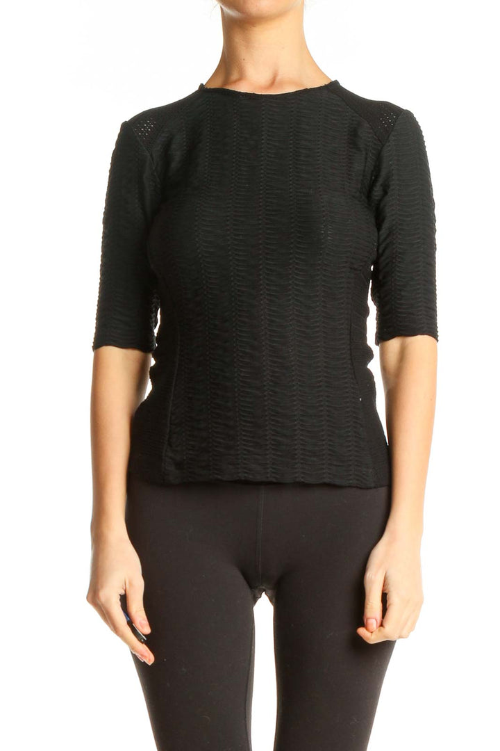 Black Solid Classic Sweater