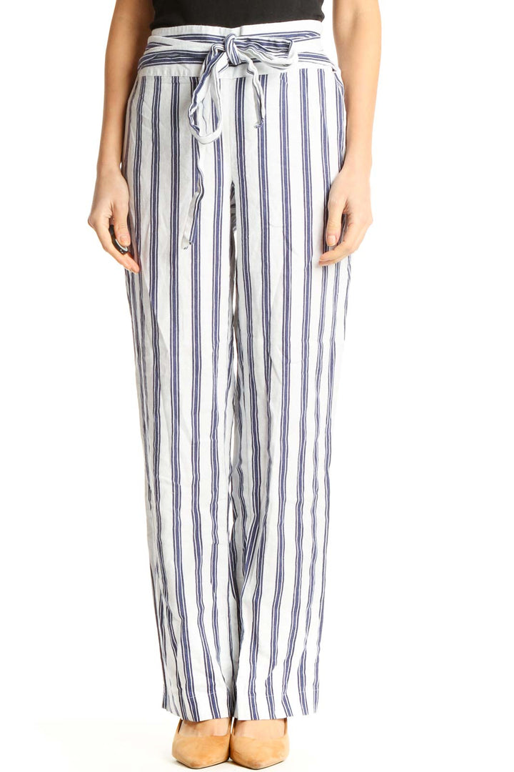 White Striped All Day Wear Trousers