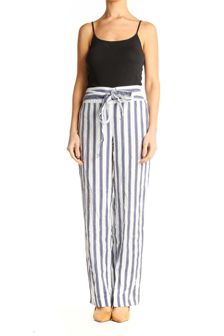 White Striped All Day Wear Trousers