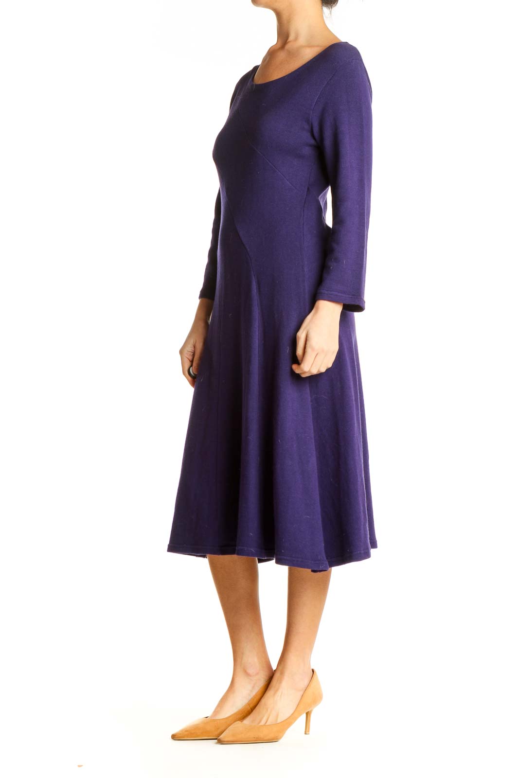 Purple Solid Classic Dress