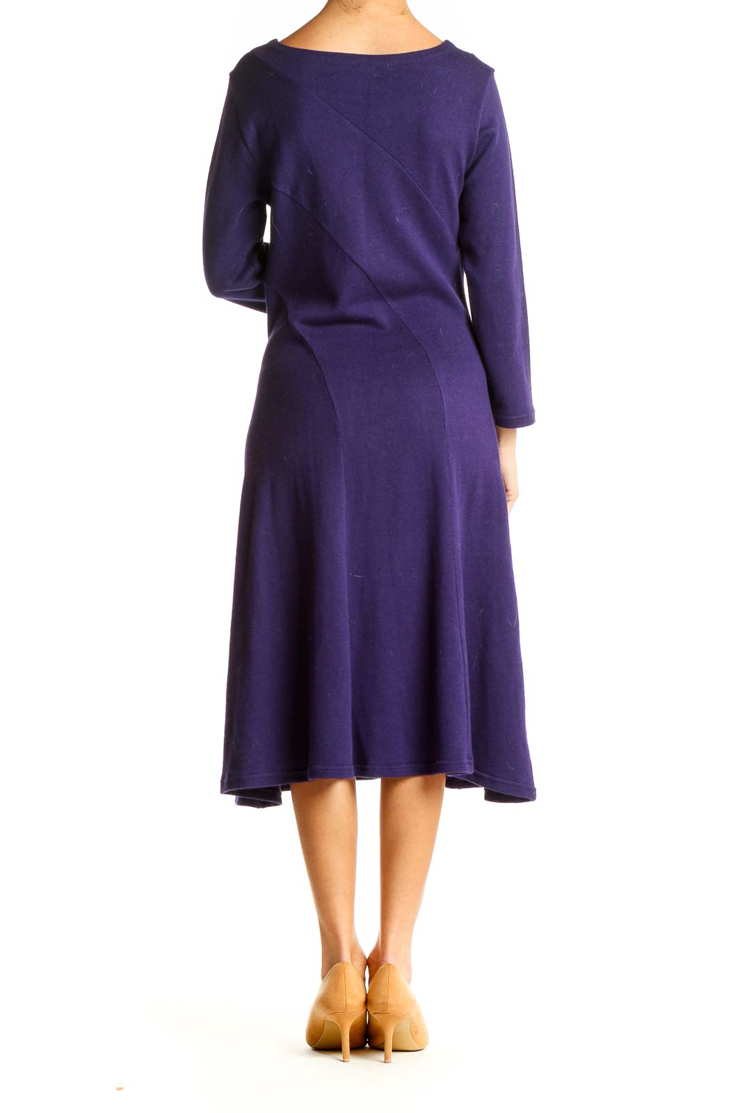 Purple Solid Classic Dress