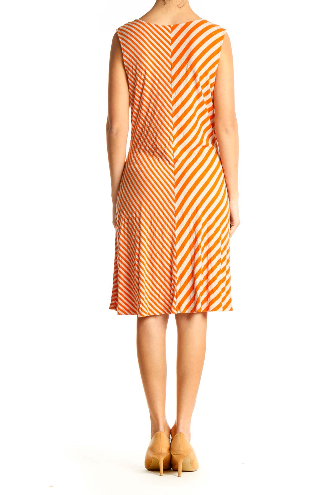 Orange Striped Day Dress