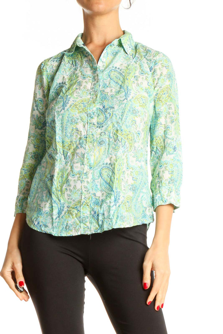 Green Paisley All Day Wear Top