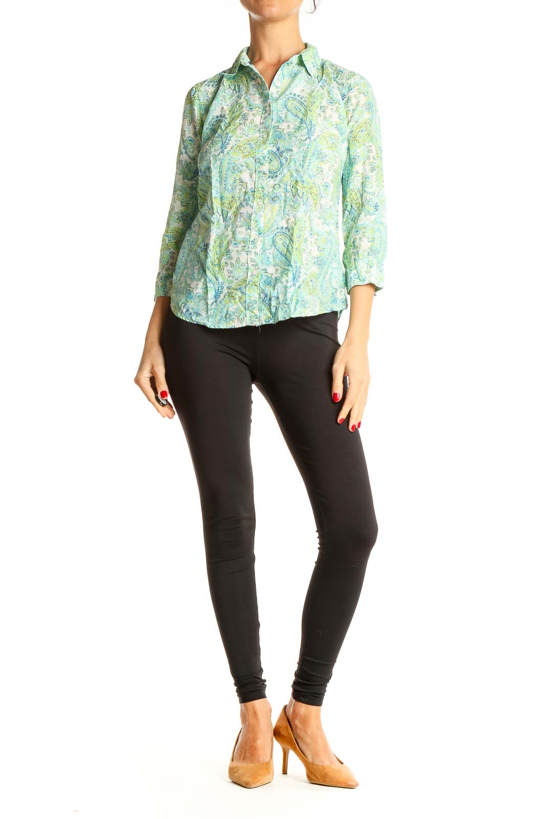 Green Paisley All Day Wear Top