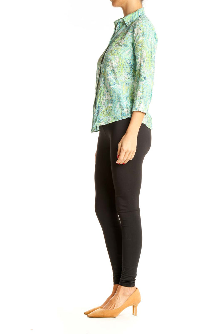 Green Paisley All Day Wear Top