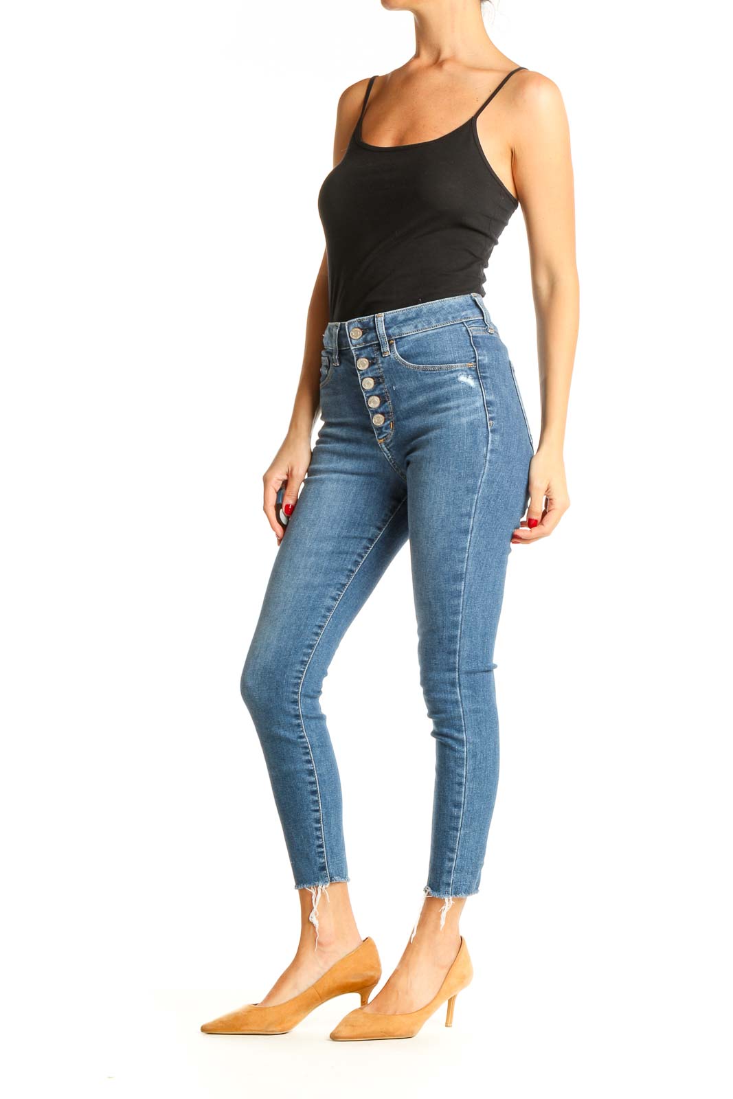 Blue High Waisted Skinny Jeans