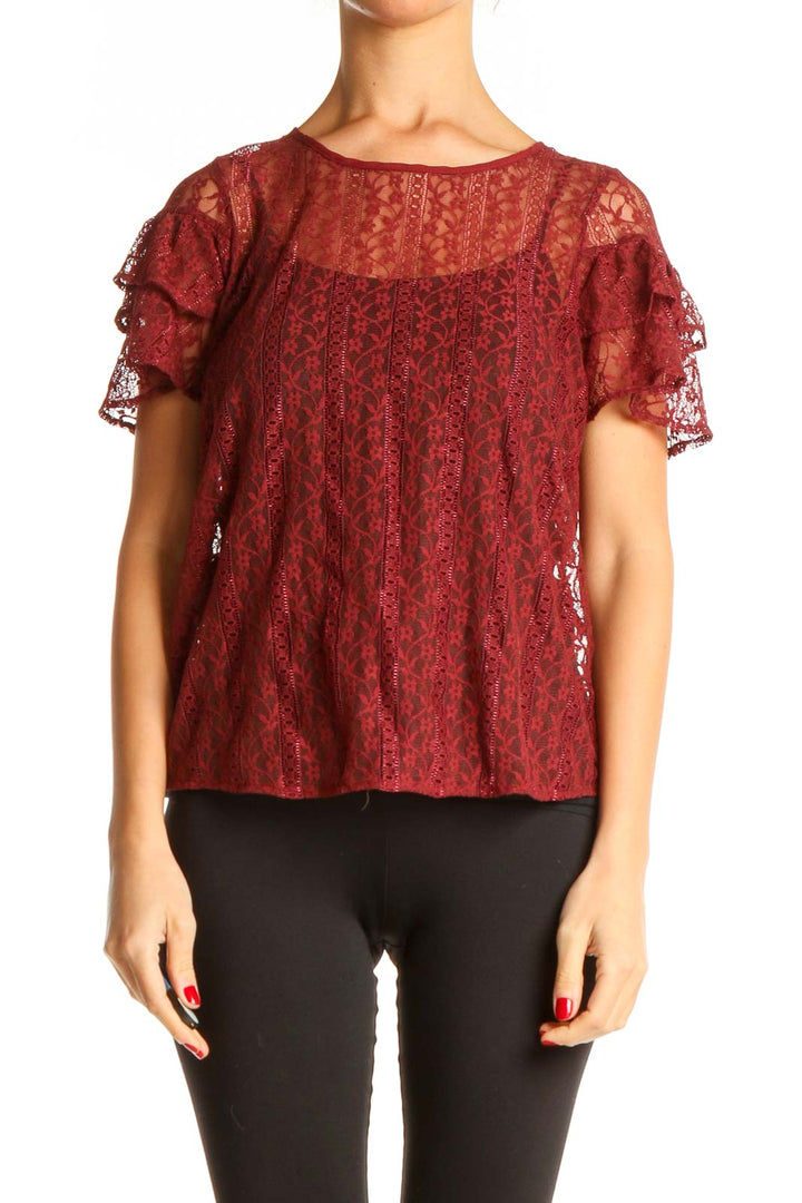 Red Lace Chic Blouse