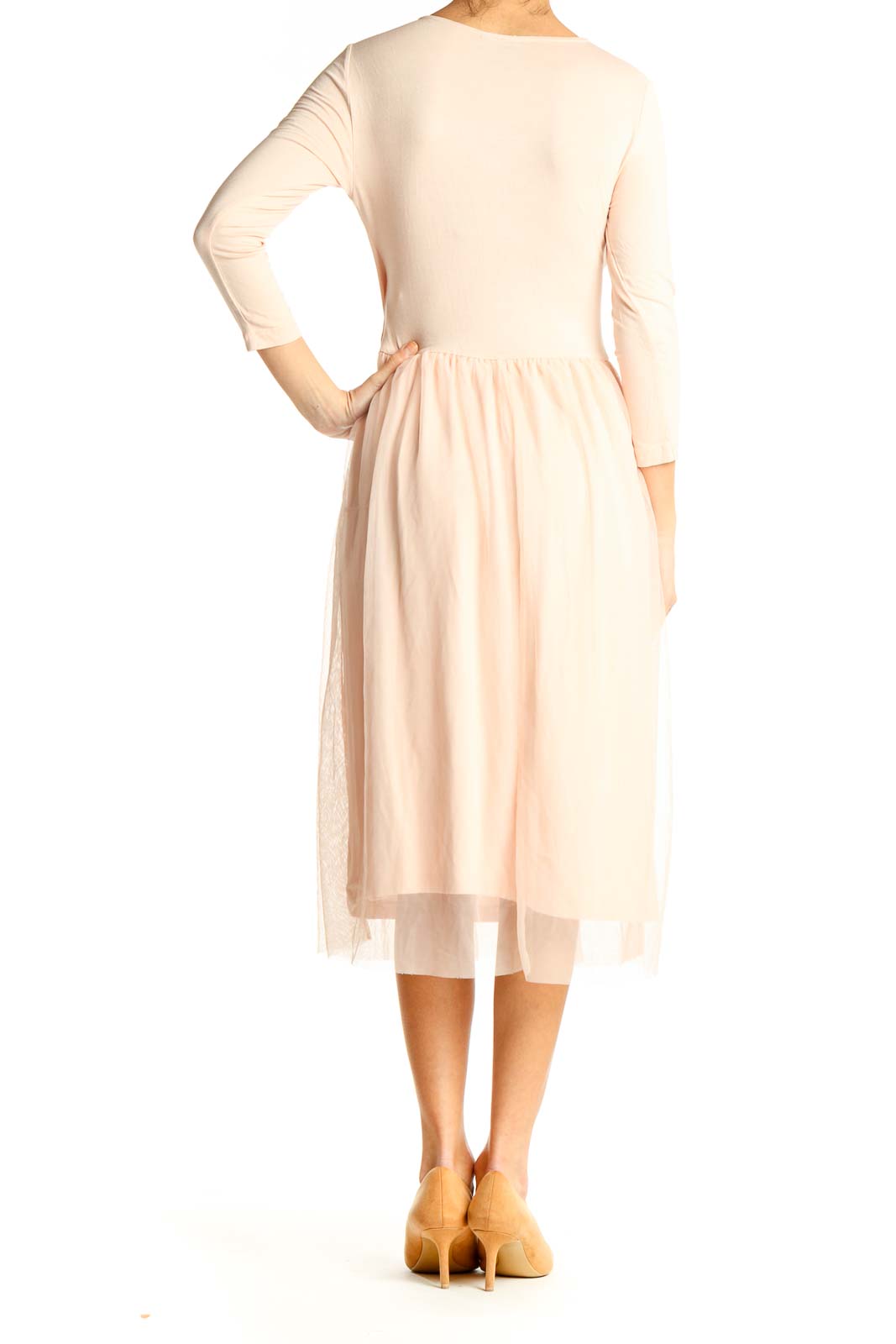 Pink Classic Fit & Flare Wrap Dress