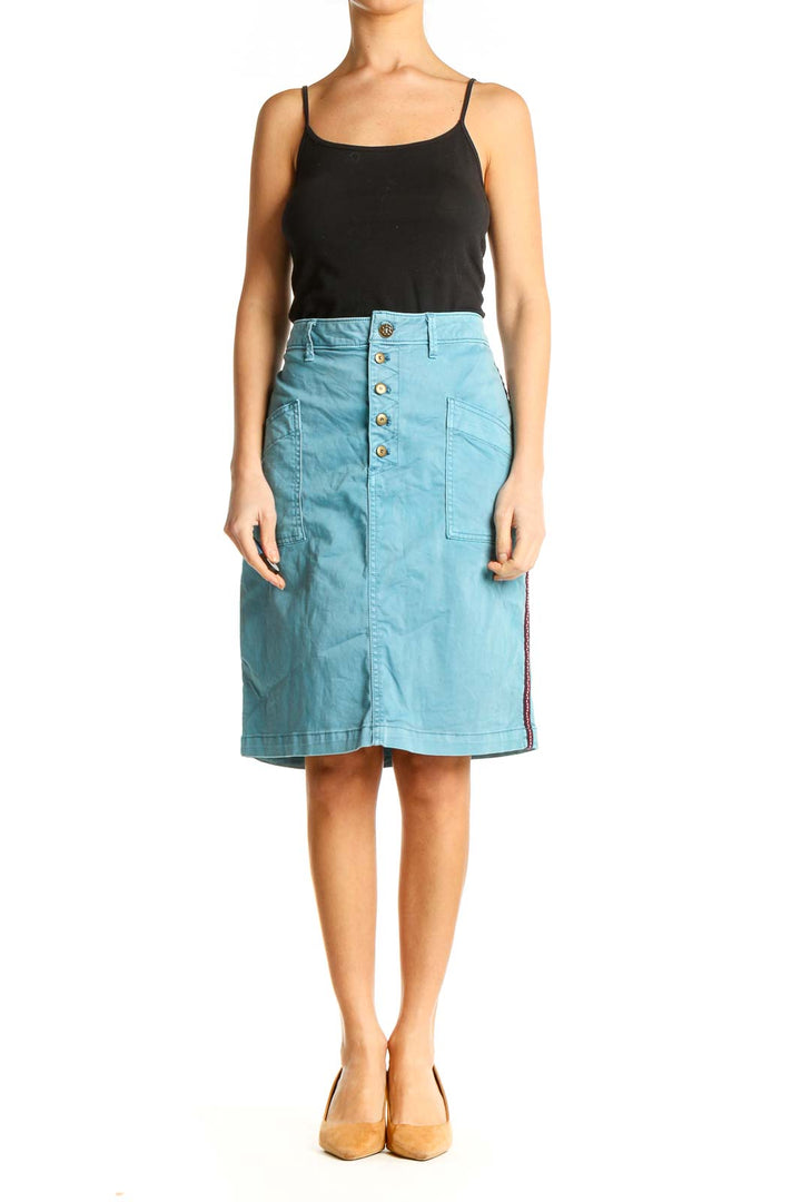 Blue Chic A-Line Skirt