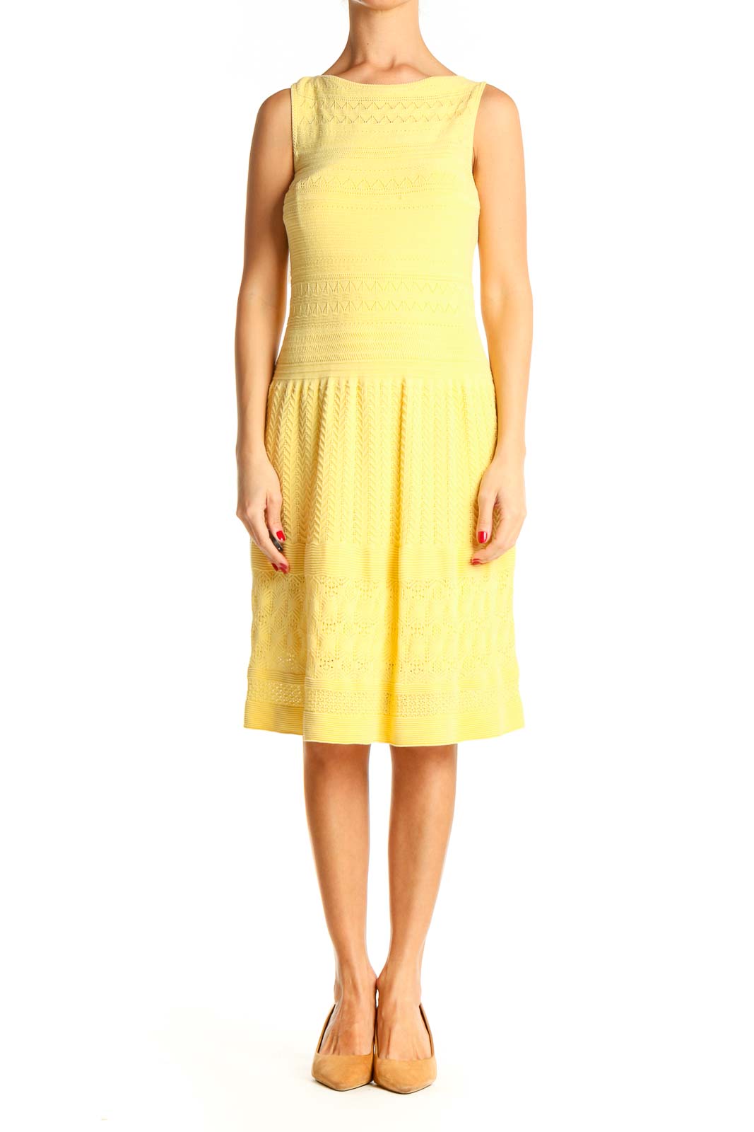 Yellow Work Fit & Flare Dress