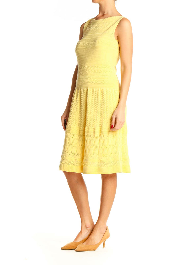 Yellow Work Fit & Flare Dress