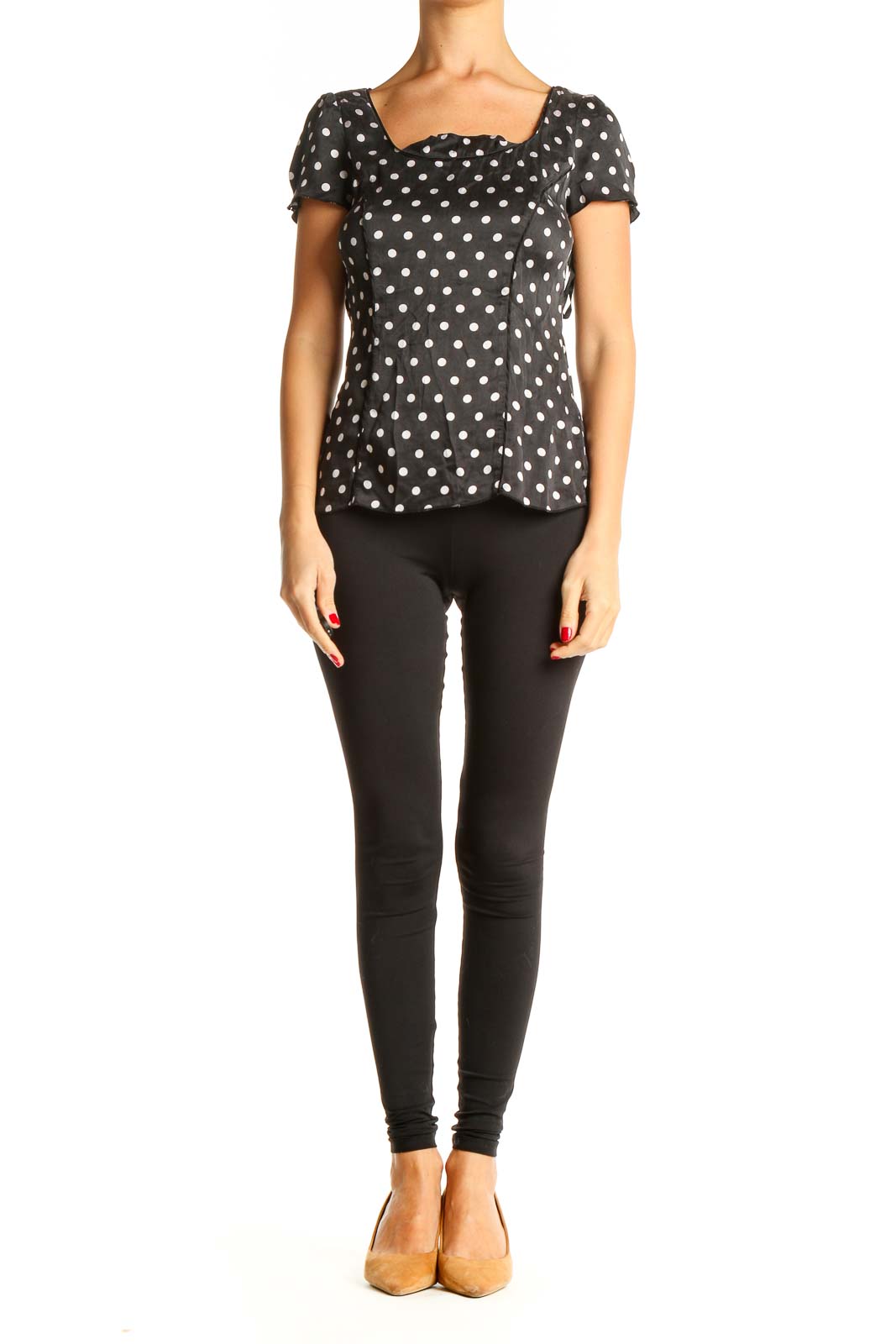 Black Polka Dot Brunch Top