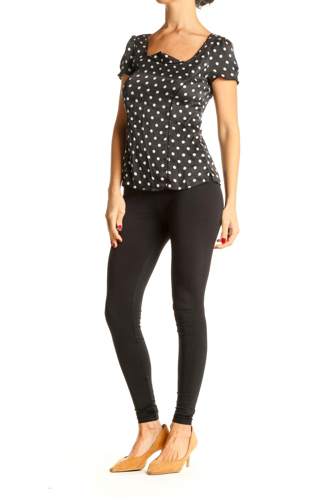 Black Polka Dot Brunch Top