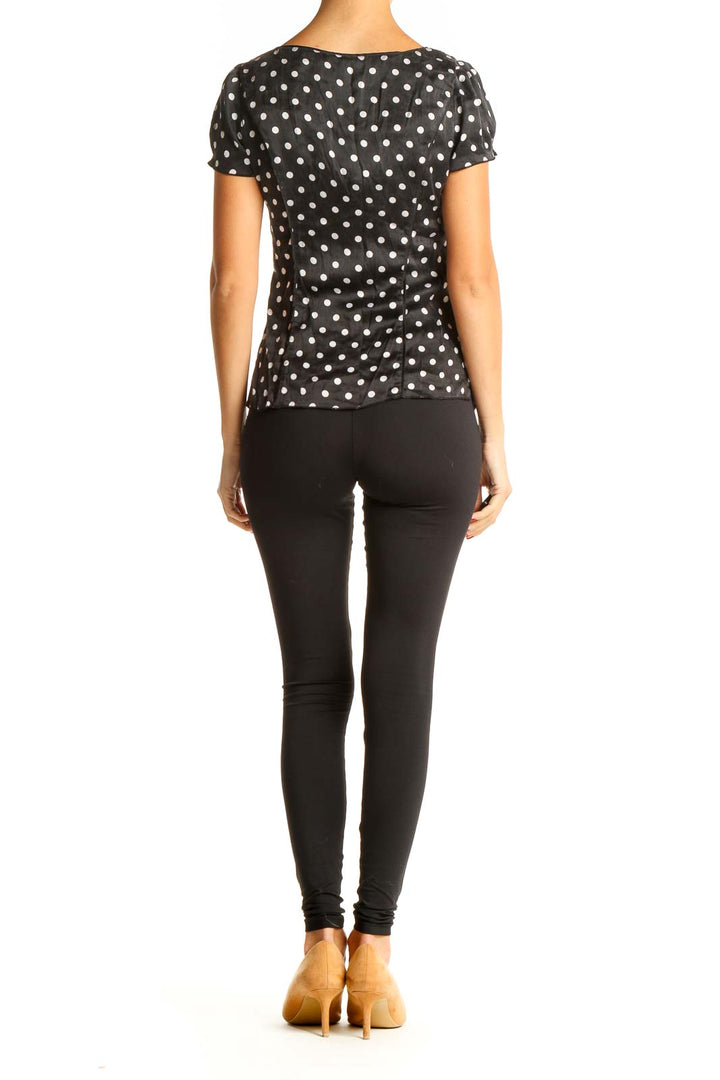 Black Polka Dot Brunch Top