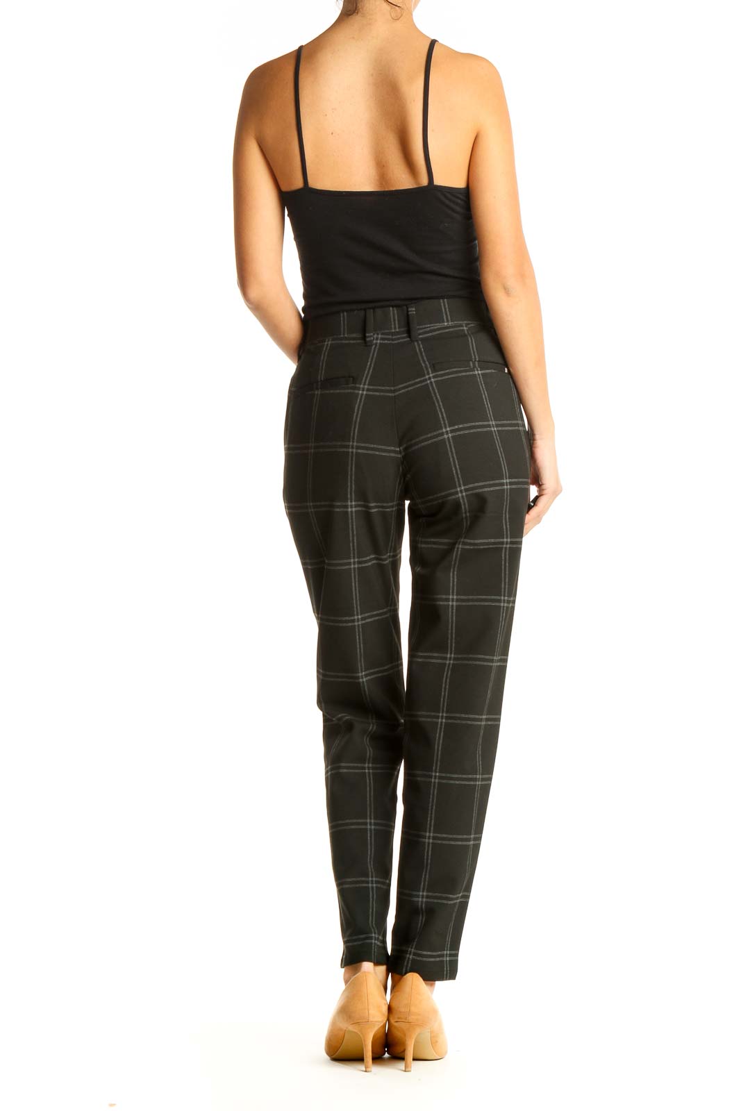 Black Checkered All Day Wear Trousers