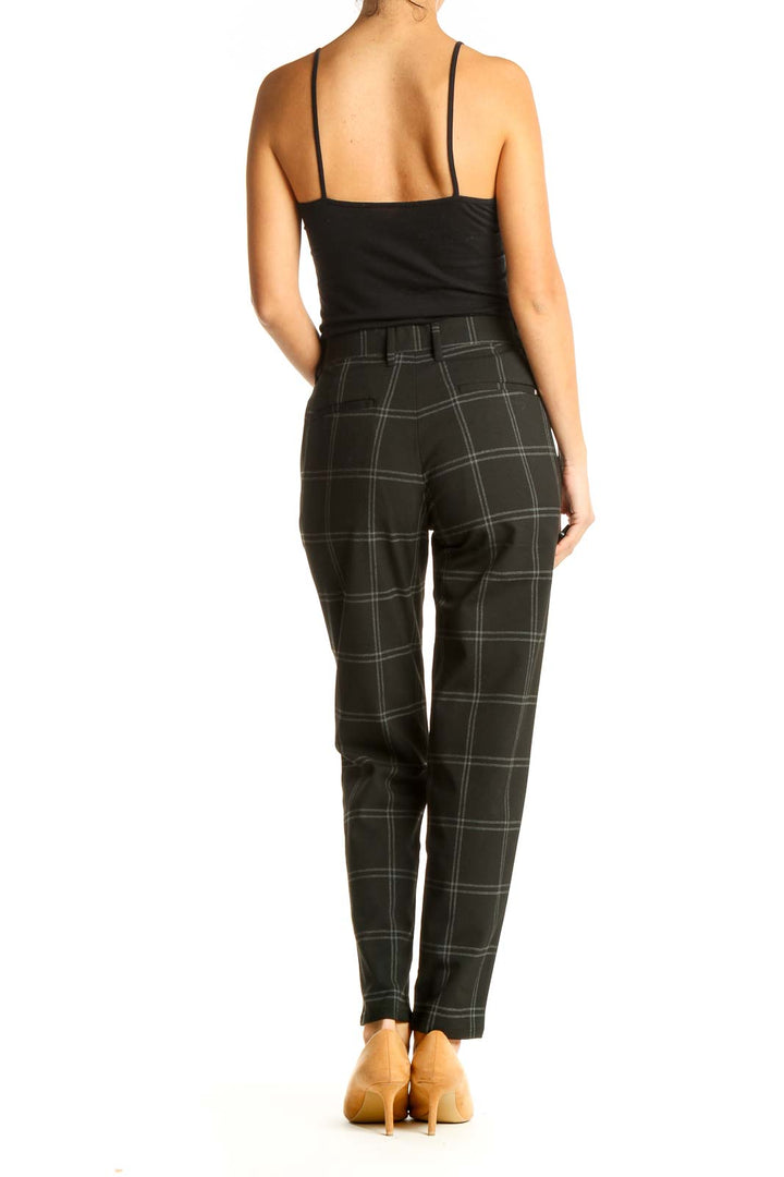 Black Checkered All Day Wear Trousers