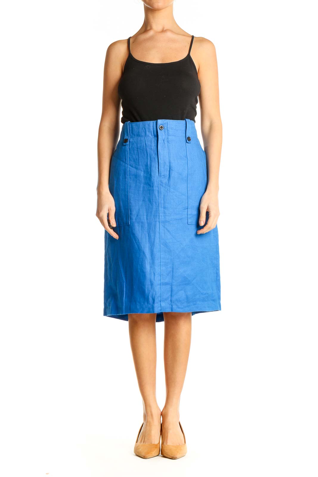 Blue All Day Wear Pencil Skirt