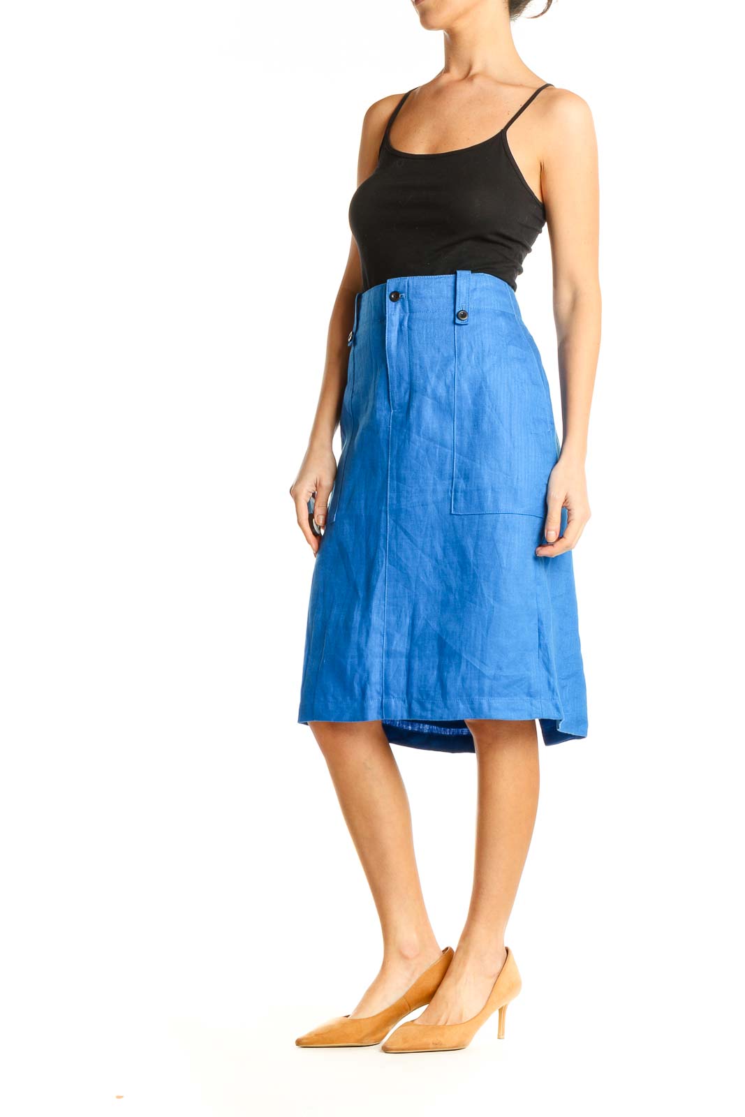 Blue All Day Wear Pencil Skirt